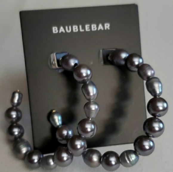 BaubleBar Keshi Pearl Full Hoop Earrings - Picture 2 of 3
